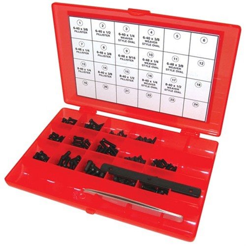 Master Gunsmith Screw Kit - 142-osainen setti sisältää 14 erilaista premium 3/32