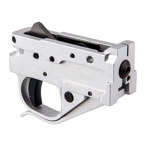 Timney 10/22® - täydellinen drop-in trigger, CNC-koneistettu alumiini, kestävä teräksinen mekanismi, helppo yhden sormen magneettivapautus ja automaattinen lukitus.