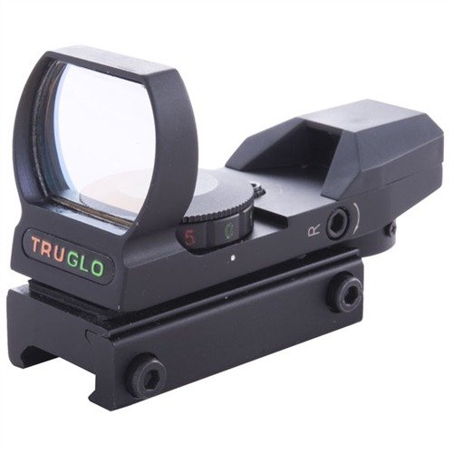 TRUGLO OPEN RED DOT SIGHT tarjoaa laajan näkökentän, useita retikkeleitä ja kaksivärisen valaistuksen, täydellinen urheilu- ja metsästyskäyttöön.