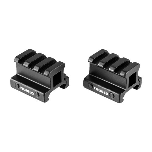 TruGlo ¾” 2-osainen Picatinny riser mount nostaa ampumapintaa ¾” helposti asennettavalla alumiinilla, ideaalinen kiikareille ja punapisteille.