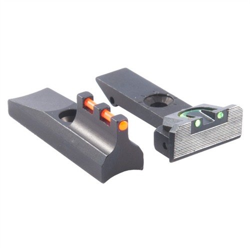 RUGER® REVOLVER FIRE SIGHT FIBER OPTIC SIGHT SETS tarjoavat erinomaisen näkyvyyden keräämällä ympäröivää valoa, 3-pisteen tähtäyskuva ja säädettävät osat.