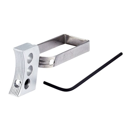 Wilson Combat #1 Competition Match Trigger on helppo asentaa, kevyt, kolmireikäinen muotoilu, säädettävä esimatka ja ylivuotosäätö, täydellinen 1911:lle.